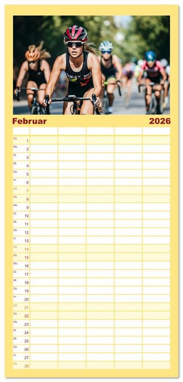 Produktbild: Familienplaner 2026 - Triathlon Power mit 5 Spalten (Wandkalender, 21 x 45 cm) CALVENDO