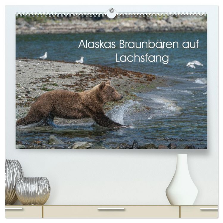 Produktbild: Grizzlyb&auml;ren im Katmai Nationalpark Alaska (hochwertiger Premium Wandkalender 2026 DIN A2 quer), Kunstdruck in Hochglanz