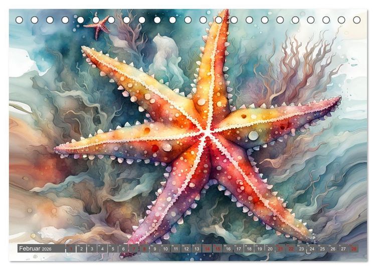 Produktbild: Meereskreaturen - Lebendige Unterwasserwelt (Tischkalender 2026 DIN A5 quer), CALVENDO Monatskalender