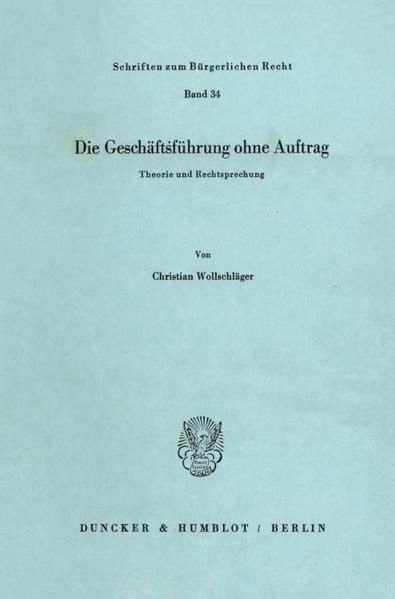 Produktbild: Die Gesch&auml;ftsf&uuml;hrung ohne Auftrag.