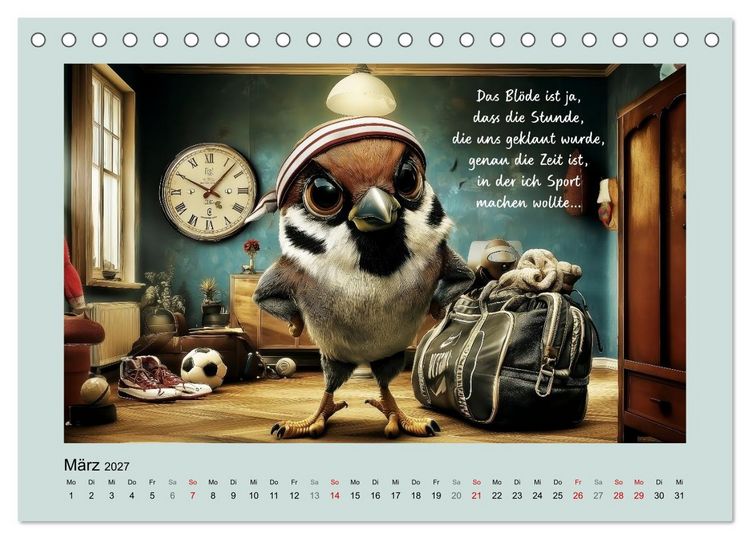 Produktbild: Kesse Spatzen (Tischkalender 2027 DIN A5 quer), CALVENDO Monatskalender