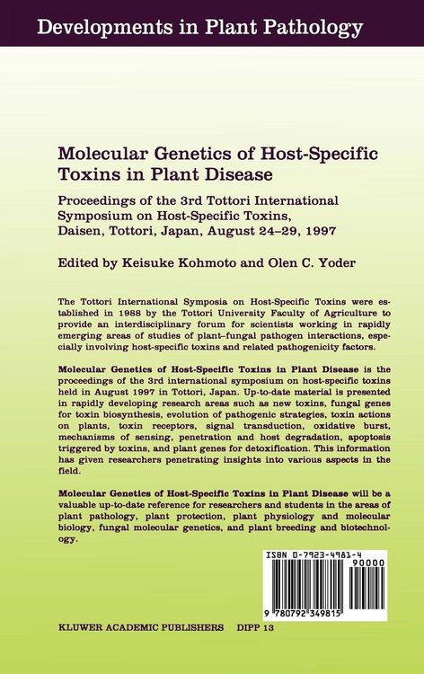 Produktbild: Molecular Genetics of Host-Specific Toxins in Plant Disease
