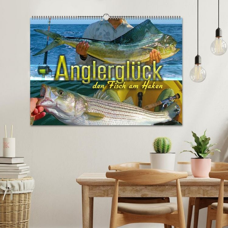 Produktbild: Anglergl&uuml;ck - den Fisch am Haken (Wandkalender 2026 DIN A2 quer), CALVENDO Monatskalender