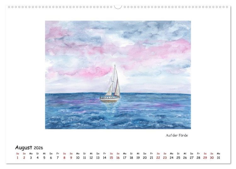 Produktbild: Die Flensburger F&ouml;rde (hochwertiger Premium Wandkalender 2026 DIN A2 quer), Kunstdruck in Hochglanz