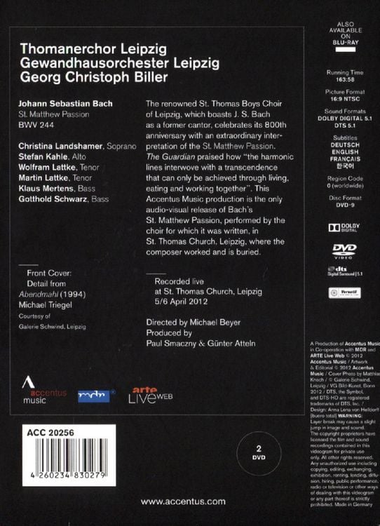 Produktbild: Johann S. Bach - Matth&auml;us-Passion [2 DVDs]