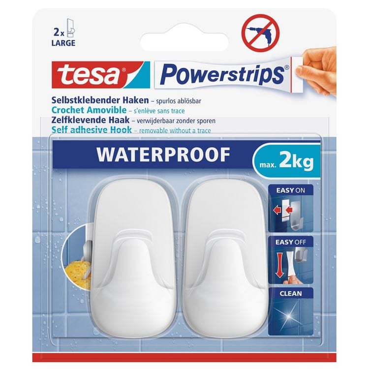 Produktbild: tesa Klebehaken Powerstrips Plastik Large wei&szlig;