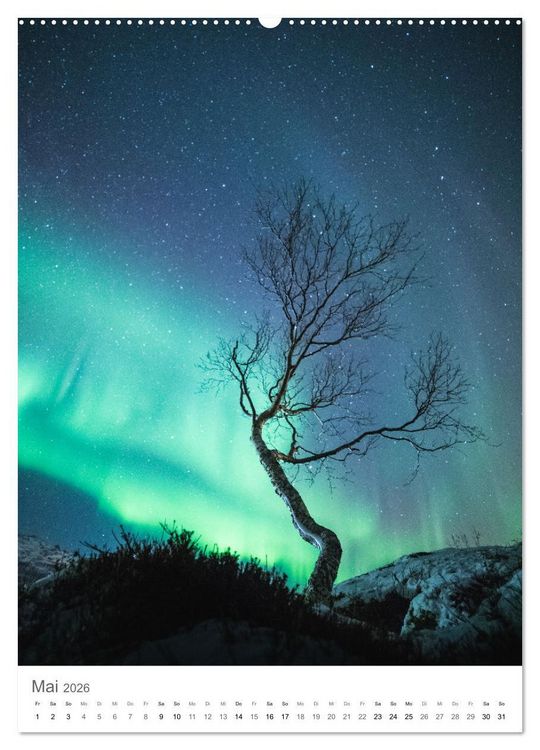 Produktbild: Nordlichter &ndash; Farbenspiel der Nacht (hochwertiger Premium Wandkalender 2026 DIN A2 hoch), Kunstdruck in Hochglanz
