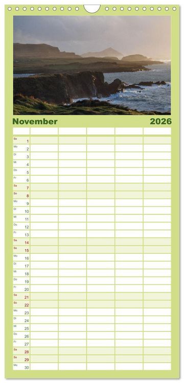 Produktbild: Familienplaner 2026 - Skellig Coast - Irlands sch&ouml;nste K&uuml;ste mit 5 Spalten (Wandkalender, 21 x 45 cm) CALVENDO
