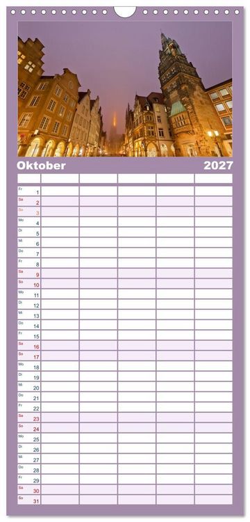 Produktbild: Familienplaner 2027 - Magisches M&uuml;nster mit 5 Spalten (Wandkalender, 21 x 45 cm) CALVENDO
