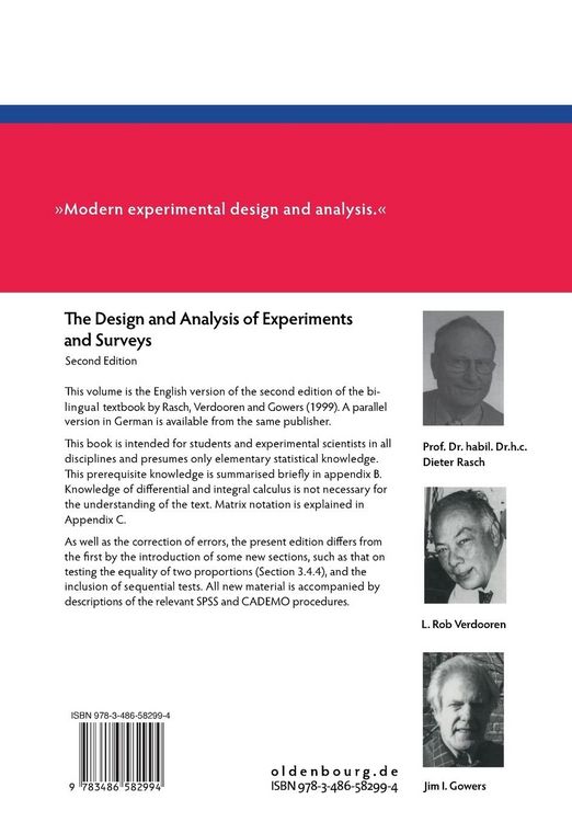 Produktbild: The Design and Analysis of Experiments and Surveys