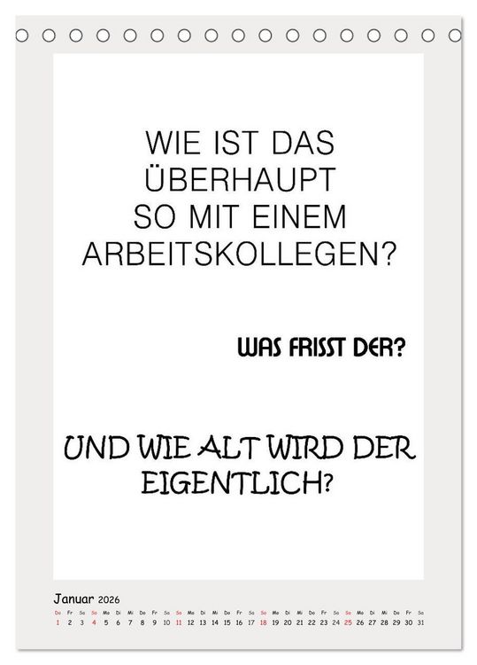 Produktbild: Spr&uuml;chekalender. Witziges f&uuml;rs B&uuml;ro (Tischkalender 2026 DIN A5 hoch), CALVENDO Monatskalender