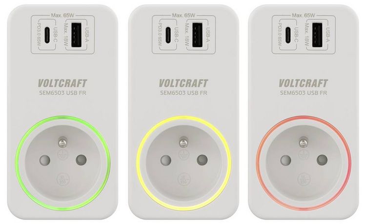 Produktbild: VOLTCRAFT SEM6503 FR Energiekosten-Messger&auml;t USB-Schnittstelle, inkl. Funksteckdose, Datenexport, Datenloggerfunktion