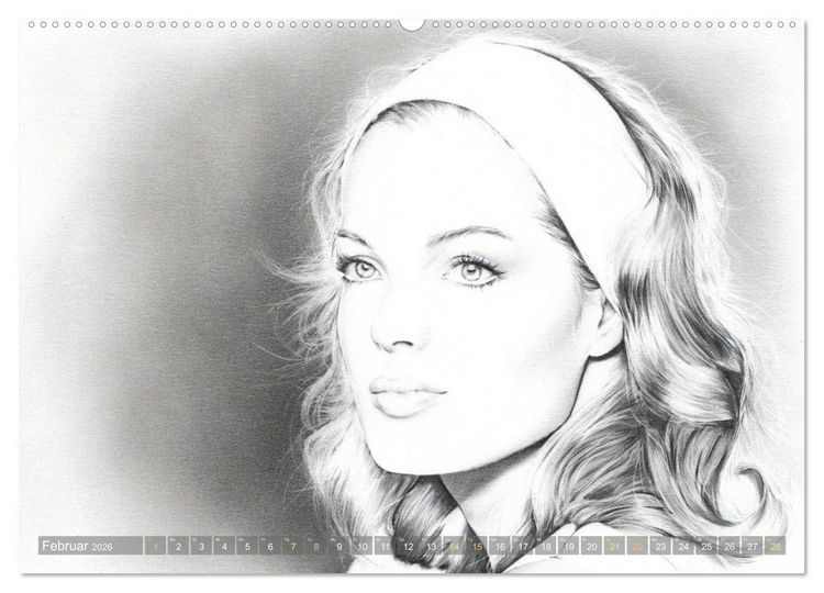 Produktbild: Hollywood Ikonen in Bleistift (hochwertiger Premium Wandkalender 2026 DIN A2 quer), Kunstdruck in Hochglanz