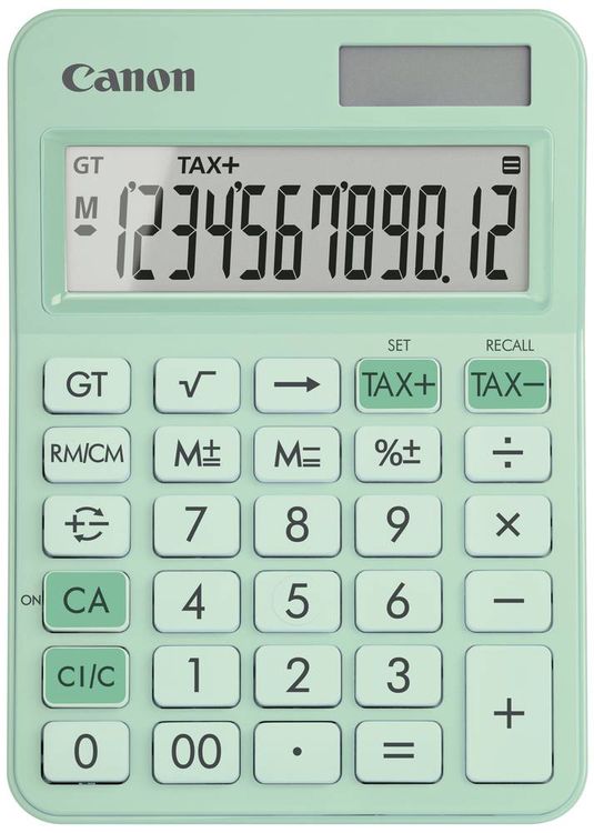 Produktbild: Canon LS-125KB-GR Taschenrechner Grün Display (Stellen): 12 batteriebetrieben, solarbetrieben (B x H x T) 106 x 25 x 147 mm