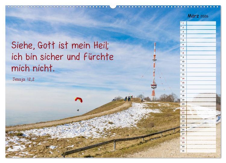 Produktbild: Heimat Hesselberg (hochwertiger Premium Wandkalender 2026 DIN A2 quer), Kunstdruck in Hochglanz