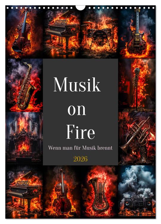 Produktbild: Musik on Fire (Wandkalender 2026 DIN A3 hoch), CALVENDO Monatskalender