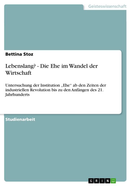 Produktbild: Lebenslang? - Die Ehe im Wandel der Wirtschaft