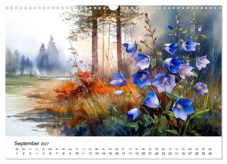 Produktbild: Wildblumen zwischen Moos und Farn (Wandkalender 2027 DIN A3 quer), CALVENDO Monatskalender