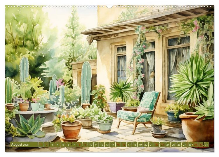 Produktbild: Lauschige Gartenecken (Wandkalender 2026 DIN A2 quer), CALVENDO Monatskalender
