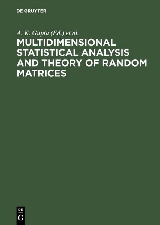 Produktbild: Multidimensional Statistical Analysis and Theory of Random Matrices