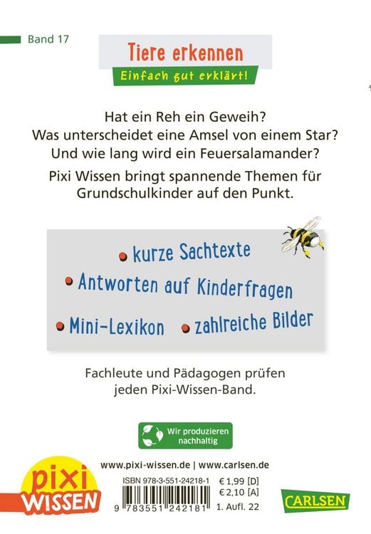 Produktbild: Pixi Wissen 30: Tiere erkennen