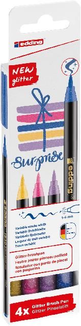 Produktbild: edding 1340 glitzer Pinselstift 4er Set