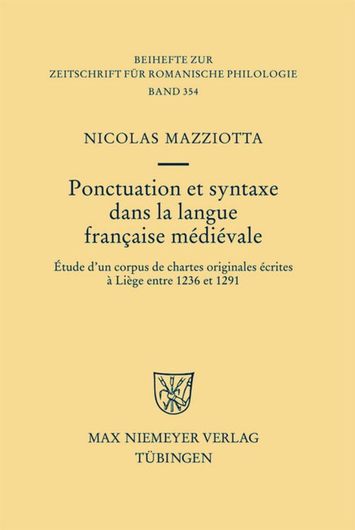 Produktbild: Ponctuation et syntaxe dans la langue fran&ccedil;aise m&eacute;di&eacute;vale