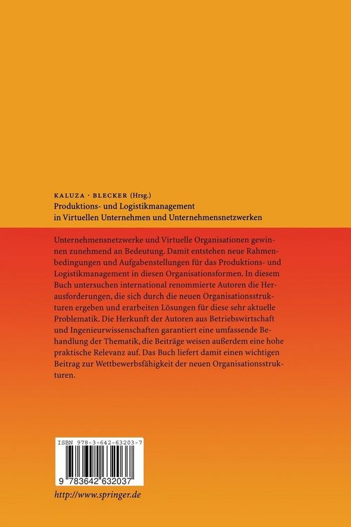 Produktbild: Produktions- und Logistikmanagement in Virtuellen Unternehmen und Unternehmensnetzwerken