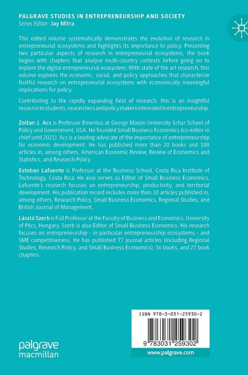 Produktbild: The Entrepreneurial Ecosystem