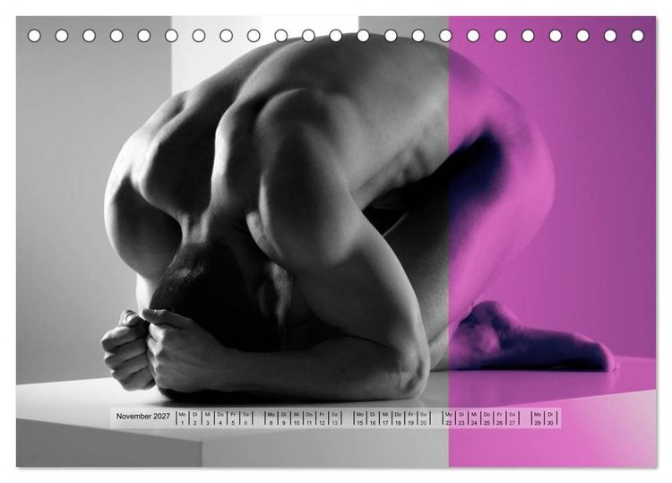 Produktbild: Naked men behind the colors &ndash; &Auml;sthetische Aktfotografien (Tischkalender 2027 DIN A5 quer), CALVENDO Monatskalender