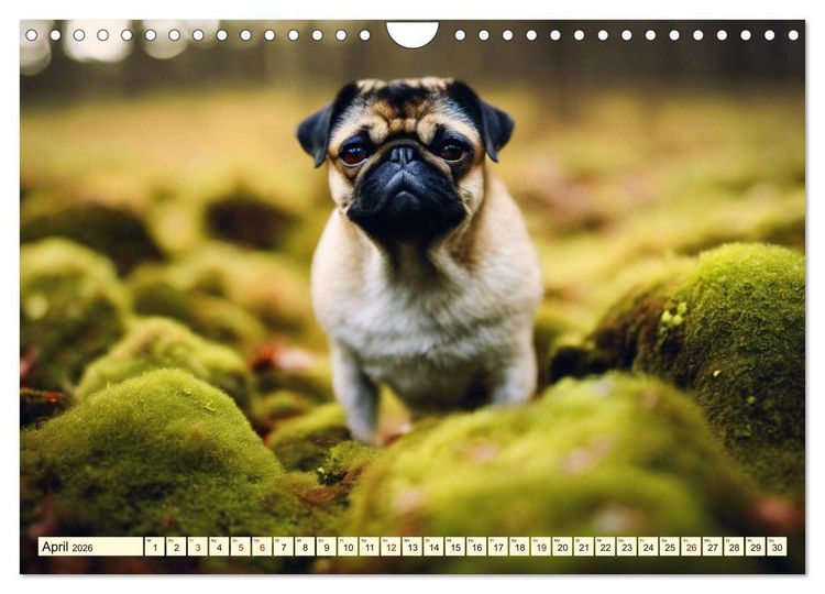 Produktbild: M&ouml;pse - quirlige Charmebolzen (Wandkalender 2026 DIN A4 quer), CALVENDO Monatskalender
