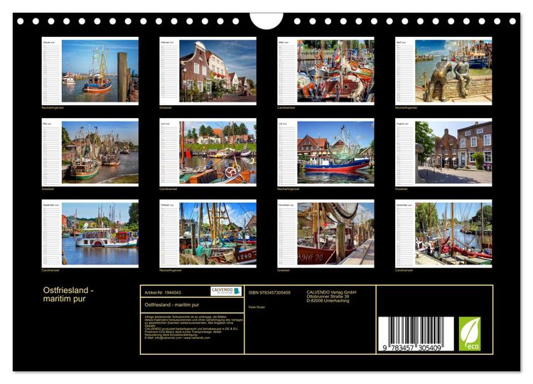 Produktbild: Ostfriesland - maritim pur (Wandkalender 2026 DIN A4 quer), CALVENDO Monatskalender