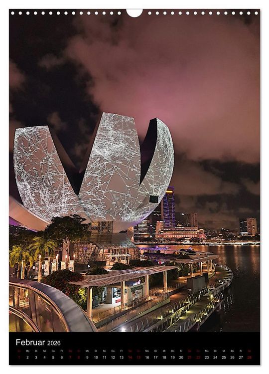 Produktbild: Singapur - Faszinierende Lichterwelt Marina Bay (Wandkalender 2026 DIN A3 hoch), CALVENDO Monatskalender
