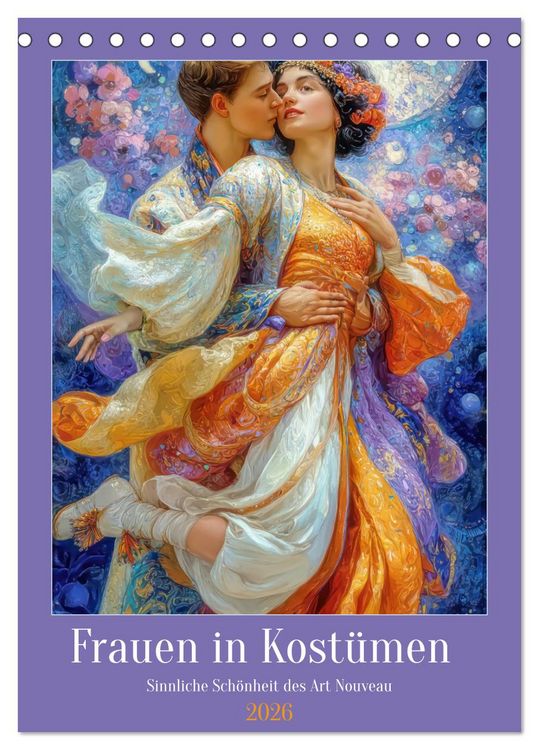 Produktbild: Frauen in Kost&uuml;men - Sinnliche Sch&ouml;nheit des Art Nouveau (Tischkalender 2026 DIN A5 hoch), CALVENDO Monatskalender