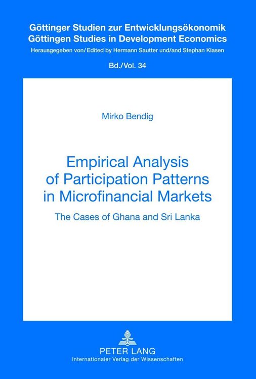 Produktbild: Empirical Analysis of Participation Patterns in Microfinancial Markets