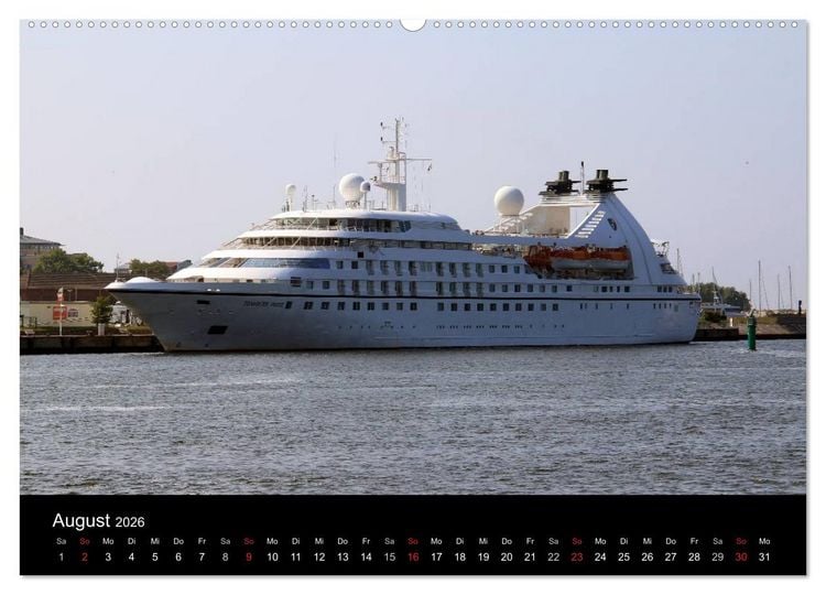 Produktbild: Cruiseliner in Warnem&uuml;nde (hochwertiger Premium Wandkalender 2026 DIN A2 quer), Kunstdruck in Hochglanz