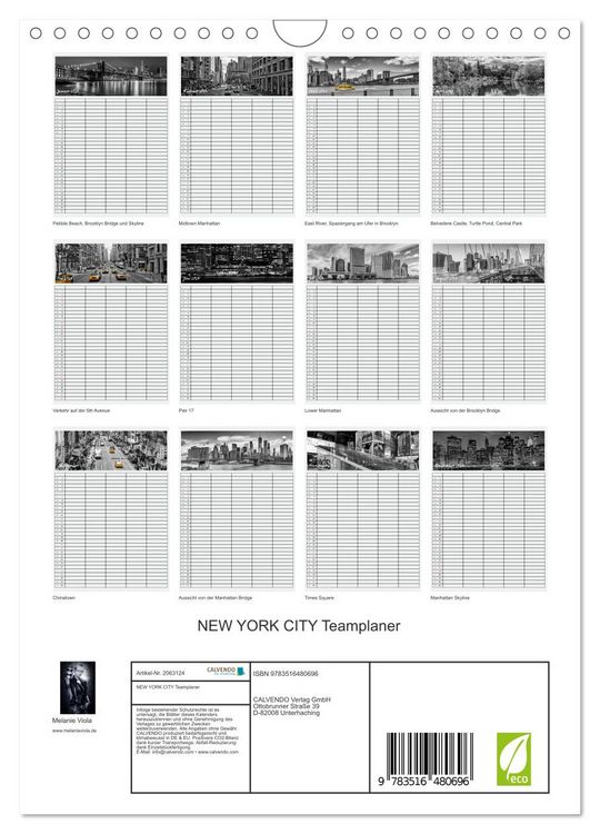 Produktbild: NEW YORK CITY Teamplaner (Wandkalender 2026 DIN A4 hoch), CALVENDO Monatskalender