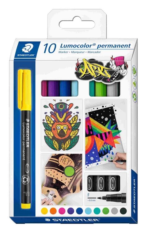 Produktbild: STAEDTLER Mars Lumocolor Schreib- und Zeichbedarf Lumocolor 318 permanent Universalstift F, ART 10er Set