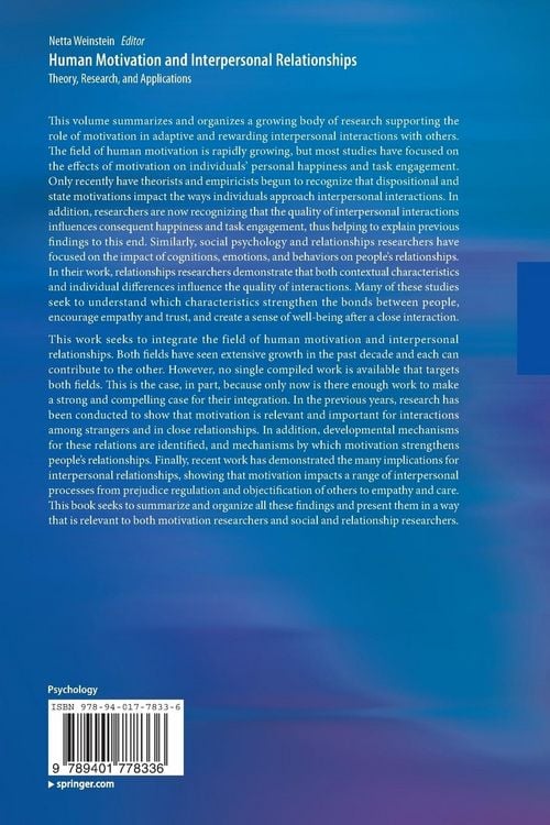 Produktbild: Human Motivation and Interpersonal Relationships