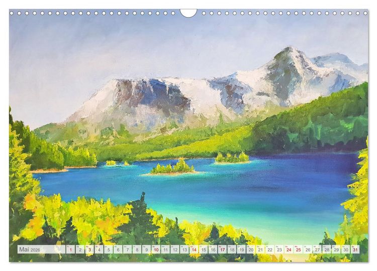 Produktbild: Oberbayern in Farbe - Gemalte Bilder vom Alpenrand (Wandkalender 2026 DIN A3 quer), CALVENDO Monatskalender