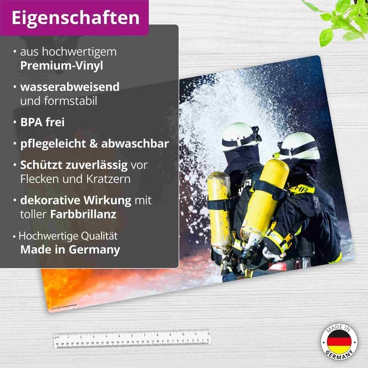 Produktbild: Cover-your-desk Schreibtischunterlage f&uuml;r Kinder und Erwachsene Feuerwehr im Einsatz, aus hochwertigem Vinyl , 60 x 40 cm