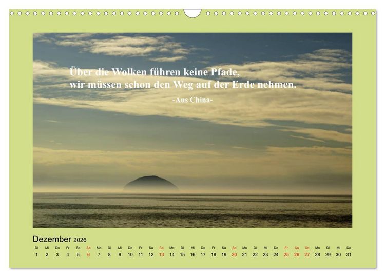 Produktbild: Lebensweisheiten mit Bildern unterlegt (Wandkalender 2026 DIN A3 quer), CALVENDO Monatskalender
