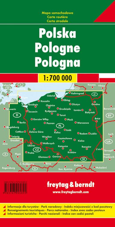 Produktbild: Polen 1 : 700 000. Autokarte