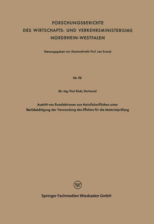 Produktbild: Austritt von Exoelektronen aus Metalloberfl&auml;chen unter Ber&uuml;cksichtigung der Verwendung des Effektes f&uuml;r die Materialpr&uuml;fung