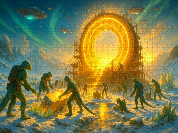 Produktbild: CALVENDO Puzzle Atlantis-Tor - Dimensionsriss im Eis | 1000 Teile Lege-Gr&ouml;&szlig;e 64x48cm Foto-Puzzle f&uuml;r gl&uuml;ckliche Stunden