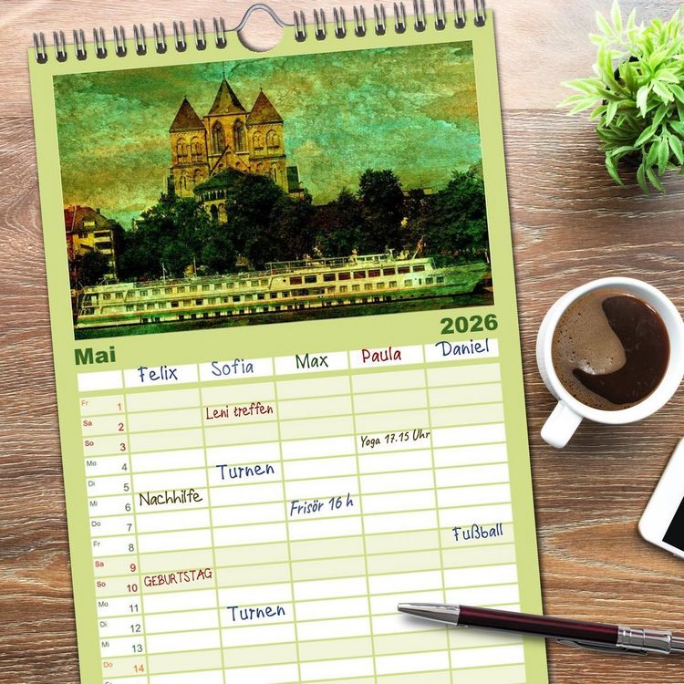 Produktbild: Familienplaner 2026 - K&ouml;ln mit 5 Spalten (Wandkalender, 21 x 45 cm) CALVENDO