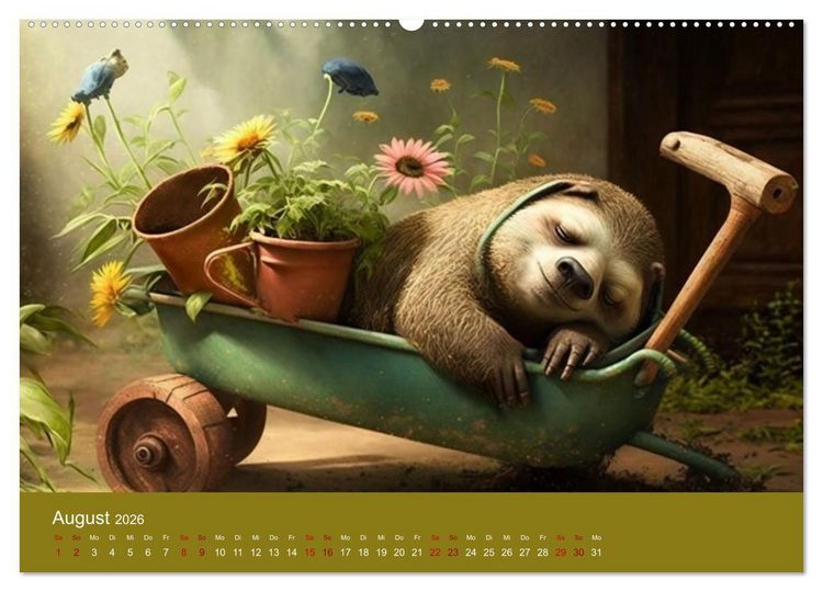 Produktbild: Der Kalender f&uuml;r echte Faultiere (hochwertiger Premium Wandkalender 2026 DIN A2 quer), Kunstdruck in Hochglanz