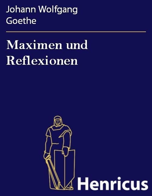 Produktbild: Maximen und Reflexionen