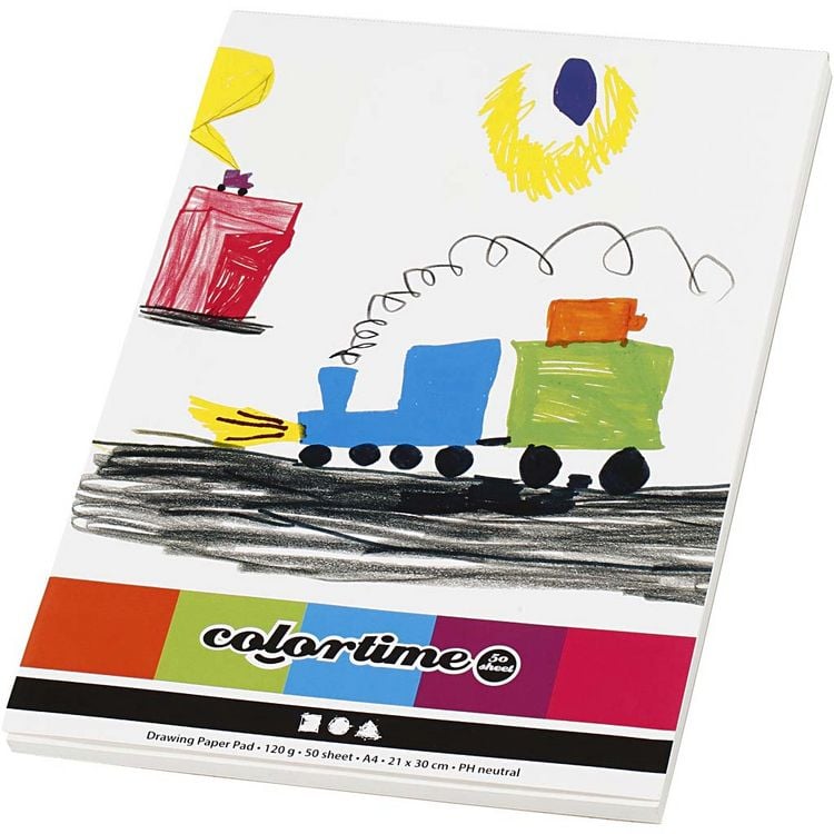 Produktbild: Creativ Company Zeichenblock, A4, Blatt 210x297 mm, 120 g, Wei&szlig;, 50 Blatt/ 1 Stk