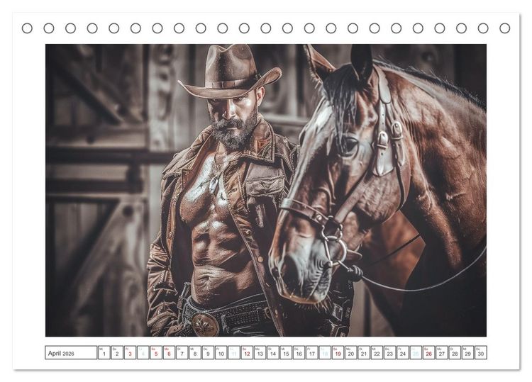 Produktbild: Im Bann des Cowboys (Tischkalender 2026 DIN A5 quer), CALVENDO Monatskalender